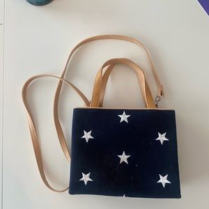 Star Pattern and Navy Blue Crossbody Purse